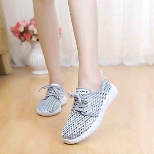 

Women's Trainers / Athletic Shoes Spring & Summer Flat Heel Round Toe Daily Mesh White / Black / Pink