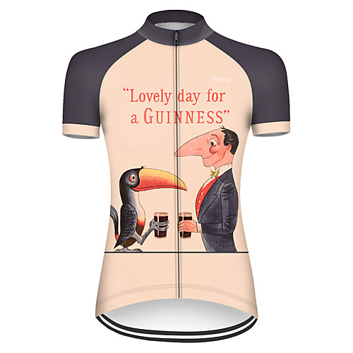 

21Grams Women's Short Sleeve Cycling Jersey Polyester Black / Yellow Bird Oktoberfest Beer Bike Jersey Top Mountain Bike MTB Road Bike Cycling Breathable Quick Dry Ultraviolet Resistant Sports