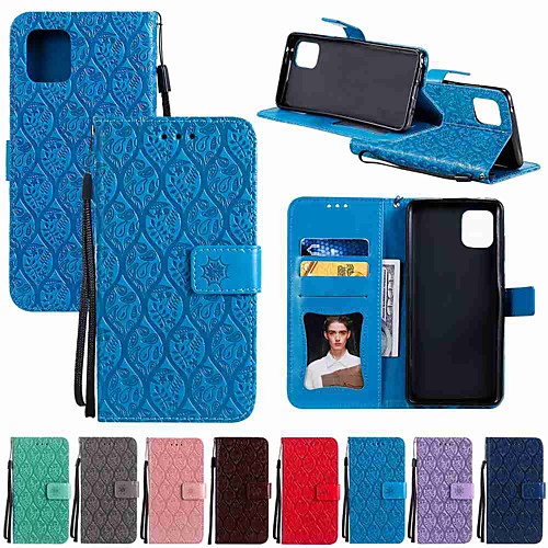 

Case For LG LG K40 / LG K50 / LG Stylo 5 Wallet / Card Holder / with Stand Rattan Flower Embossing PU Leather / TPU for LG V30 / LG V40 / LG G8 / LG Stylo 4