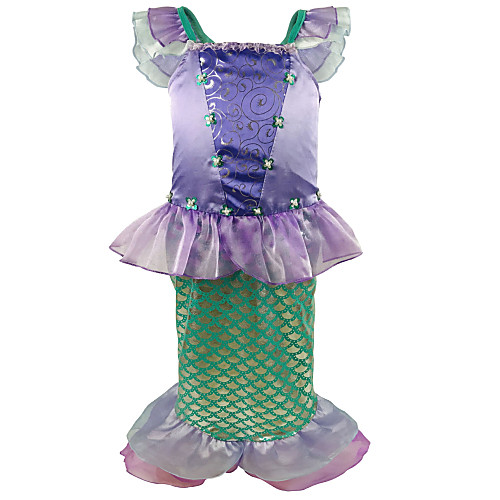 

The Little Mermaid Princess Dress Flower Girl Dress Girls' Movie Cosplay A-Line Slip Purple Dress Children's Day Masquerade Satin / Tulle