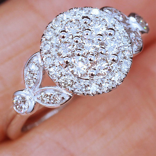 

Women's Ring Belle Ring AAA Cubic Zirconia 1pc White Copper Silver-Plated Irregular Statement Luxury Party Evening Gift Jewelry Geometrical Wearable