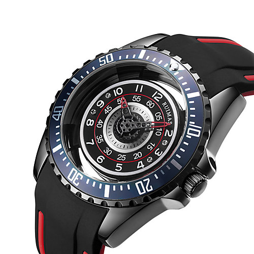 

Men's Sport Watch Japanese Quartz Silicone 30 m Water Resistant / Waterproof Day Date Analog Fashion Cool - BlackGloden Black One Year Battery Life