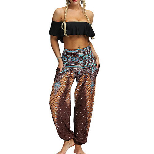 

Women's Basic Loose Chinos Bloomers Pants - Print Rainbow One-Size