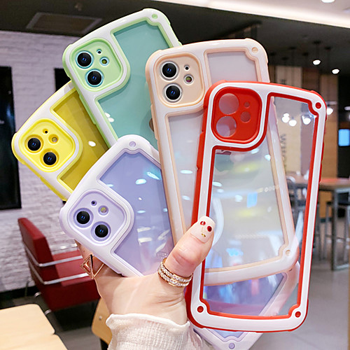 

iPhone11Pro Max Candy Color Transparent Phone Case XS Max Shockproof Silicone Bar Frame 6/7 / 8Plus / SE2020 Protective Case