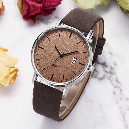 

Unisex Quartz Watches Casual Fashion Black Blue Red PU Leather Chinese Quartz Red Green Dark Navy Calendar / date / day Casual Watch 1 pc Analog One Year Battery Life