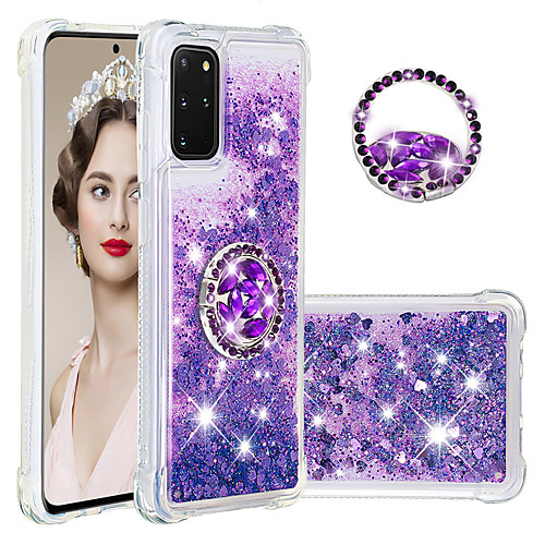 

Case for Samsung scene graph S20 S20 Plus S20 Ultra A51 A71 glitter powder sand four corners drop-resistant diamond ring bracket all-inclusive mobile phone case YB