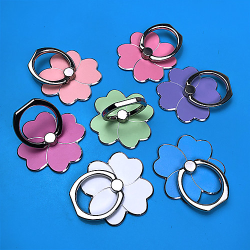

Uiversal Finger Ring Creative Four-Leaf Clover Mobile Phone Stand Holder Smart Phone Finger Ring Full Metal Holder 360 Degree Rotation Suitable For iPhone Samsung Huawei Xiaomi