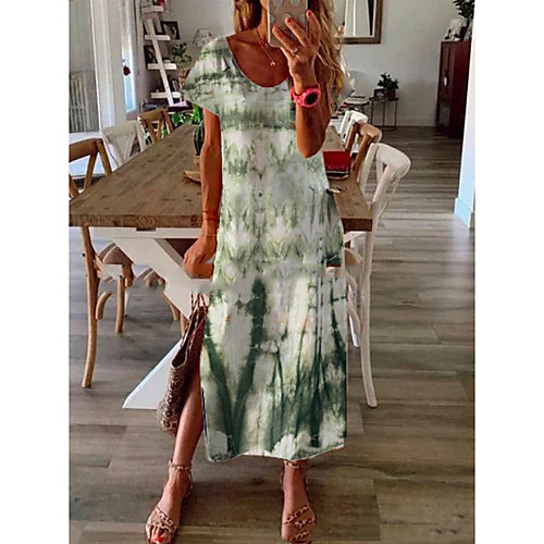 

Women's Shift Dress Green Red Navy Blue Short Sleeve Floral Summer Round Neck Hot Elegant 2021 S M L XL XXL 3XL