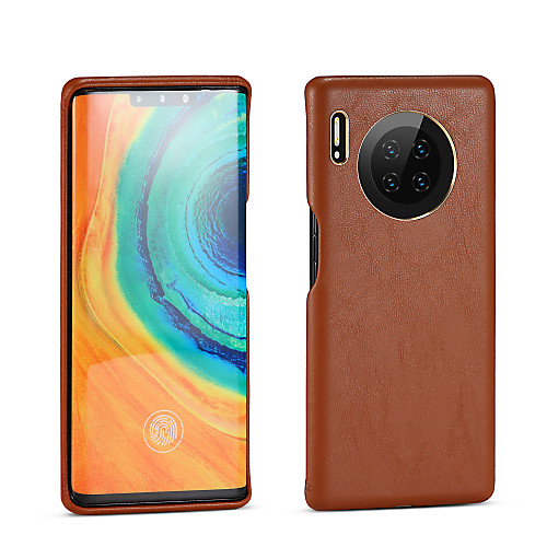 

Case For Huawei Huawei P30 / Huawei P30 Pro / Mate 30 Shockproof Back Cover Solid Colored PU Leather