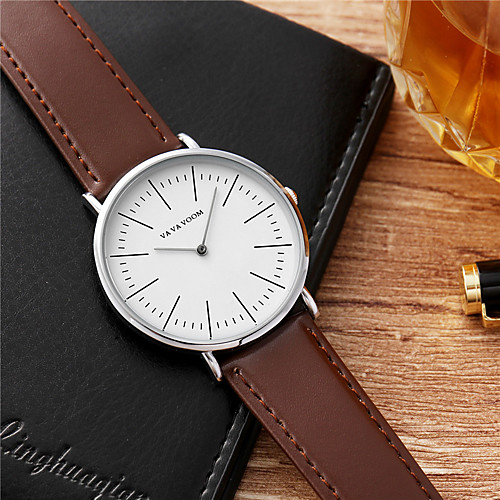 

Men's Steel Band Watches Quartz Genuine Leather 30 m Water Resistant / Waterproof Calendar / date / day Day Date Analog Fashion Cool - Black Brown One Year Battery Life