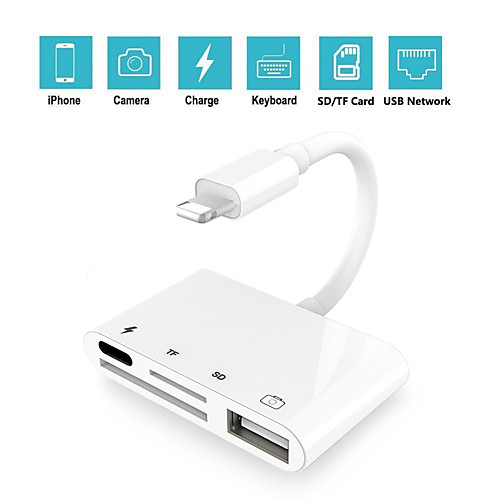 

4 in 1 USB Camera Reader adapter OTG Cable SD TF Card Camera Connection Kits for iphone 6 7 X 8 8plus for ipad Air