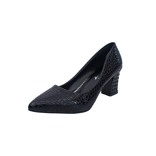 

Women's Heels Spring & Summer Chunky Heel Pointed Toe Daily PU White / Black / Light Pink