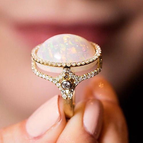 

Women's Ring Belle Ring AAA Cubic Zirconia 1pc Gold Copper Gold Plated Irregular Statement Luxury Party Evening Gift Jewelry Geometrical Wearable