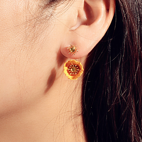 

Women's Earrings Wedding Precious Petal Baroque Trendy Sweet Modern French Earrings Jewelry Yellow For Party Evening Engagement Vacation Beach Promise 1 Pair