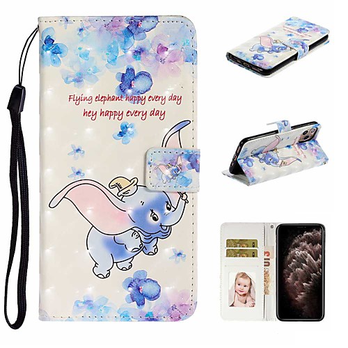 

Case For Apple iPhone 11 / iPhone 11 Pro / iPhone 11 Pro Max Wallet / Card Holder / with Stand Full Body Cases Dumbo PU Leather / TPU for iPhone SE (2020) / 8 / 8 Plus / X / XS / XR / Xs Max