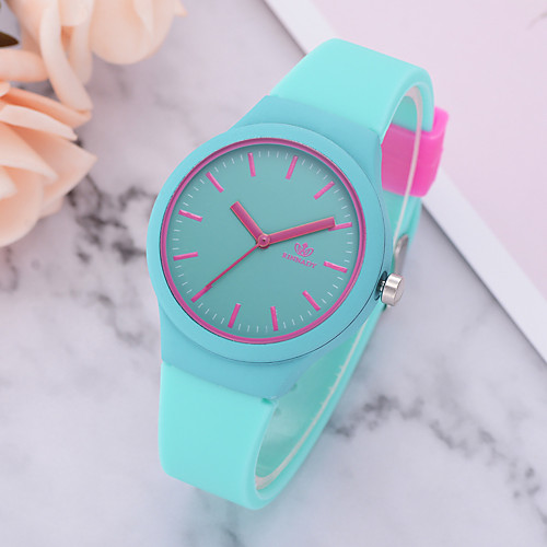 

Ladies Quartz Watches Casual Fashion White Blue Green Silicone Chinese Quartz White Black Blue New Design Casual Watch 1 pc Analog One Year Battery Life