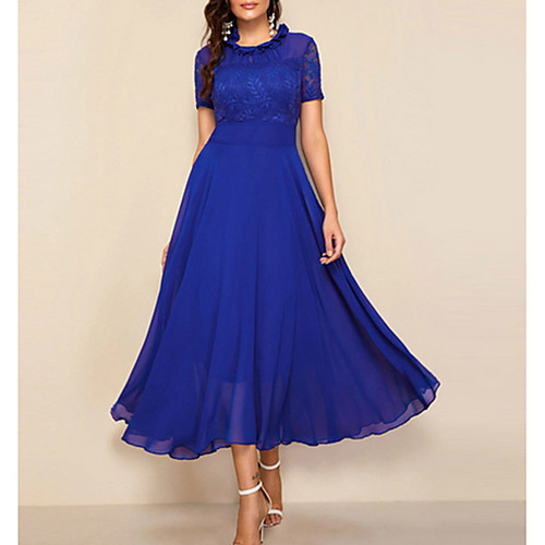 

Women's Sheath Dress - 3/4 Length Sleeve Solid Color Summer Elegant 2020 Wine Black Blue Yellow S M L XL