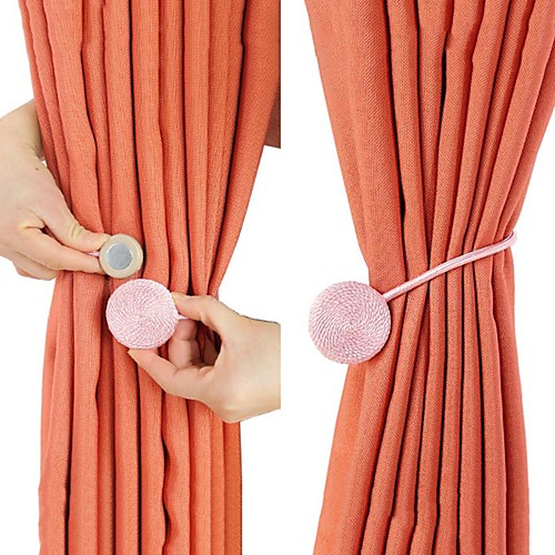 

2 Piece Magnets For Curtain Magnet Holder Capture Curtain Accessories Tie Back Europe Style Brief Braided Round Magnetic Magnet