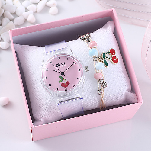 

Women's Quartz Watches New Arrival Fashion Grey Rubber Chinese Quartz WhitePink Blushing Pink Chronograph Cute Creative 2 Piece Analog One Year Battery Life