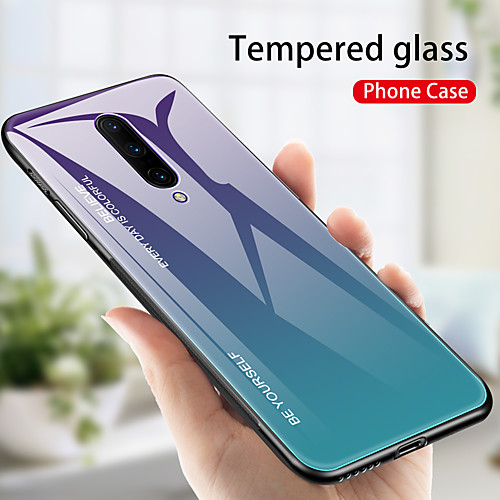 

Luxury Gradient Tempered Glass Phone Case For OnePlus 8 Pro OnePlus 7 Pro OnePlus 6T One Plus 7T Pro OnePlus 6 Soft Silicone TPU Frame Shockproof Protection Back Cover