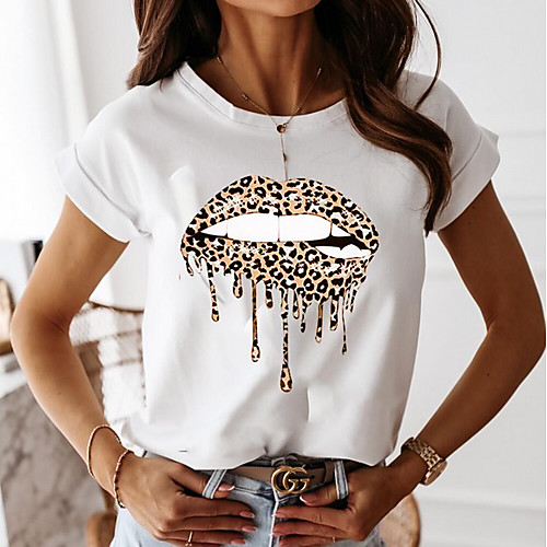 

Women's Graphic Loose T-shirt Daily White / Blue / Blushing Pink