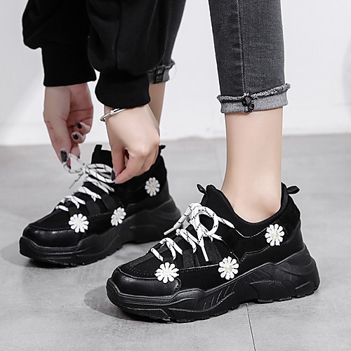 

Women's Trainers / Athletic Shoes Summer Flat Heel Round Toe Daily PU Black