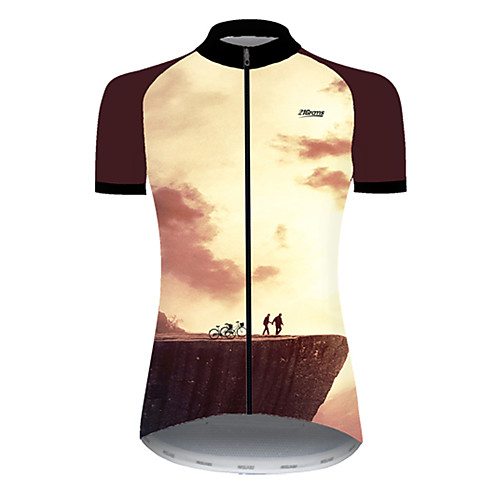 

21Grams Women's Short Sleeve Cycling Jersey Polyester Black / Yellow Funny Bike Jersey Top Mountain Bike MTB Road Bike Cycling Breathable Quick Dry Ultraviolet Resistant Sports Clothing Apparel