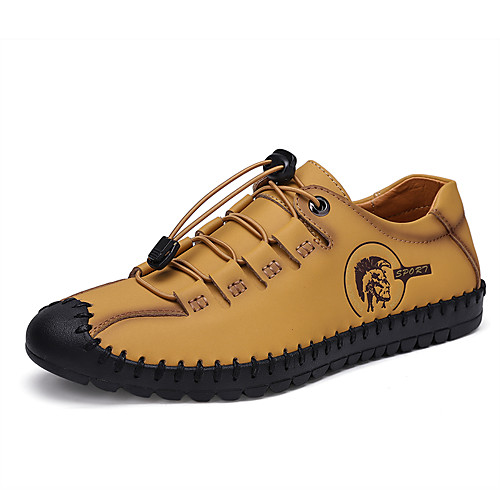 

Men's Fall / Spring & Summer Daily Outdoor Sneakers Walking Shoes Cowhide Breathable Wear Proof Light Brown / Dark Brown / Black