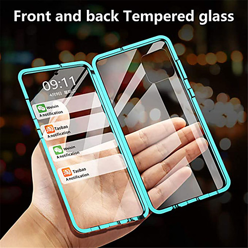 

Magnetic Adsorption Double Sided Case For Samsung Galaxy S21 Plus S21 Ultra / Galaxy A91 / M80S / Galaxy A71 / Galaxy A51 Mirror Full Body Cases Solid Colored Tempered Glass / Metal