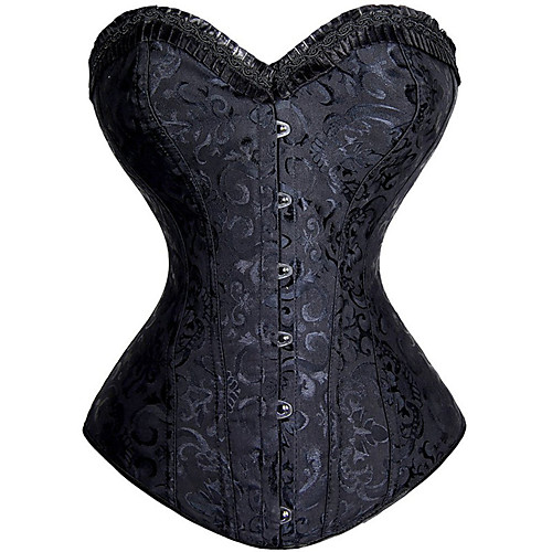 

Women's Not Specified Overbust Corset - Jacquard White Black XS S M