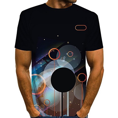 

Men's Geometric Graphic T-shirt Daily Blue / Red / Blushing Pink / Green / Gray