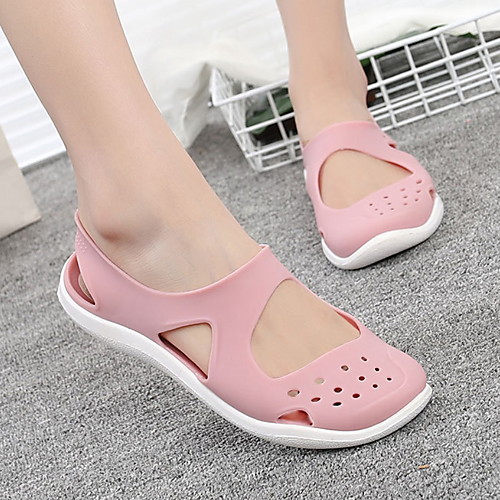 

Women's Sandals Flat Sandal Summer Flat Heel Open Toe Daily PU Black / Burgundy / Pink
