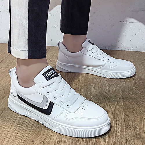 

Men's Fall & Winter Casual Daily Sneakers Faux Leather Black / White / White / Green