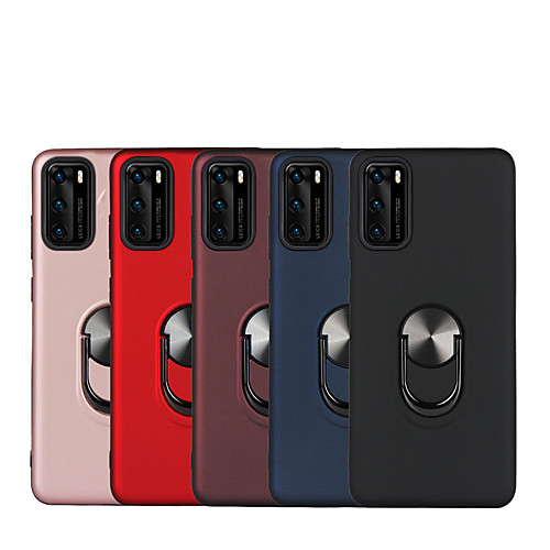 

Case For Huawei Huawei P40/P40 Pro/P30/P30 Pro/P20/P20 Pro Shockproof / Ring Holder Back Cover Solid Colored TPU / Plastic