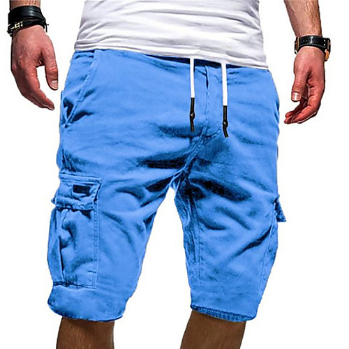

Men's Basic Military Outdoor Daily Weekend Shorts Tactical Cargo Pants Solid Colored Knee Length Sporty Drawstring White Black Blue Wine Army Green