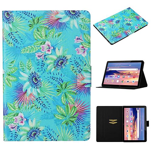 

Case For Huawei Mediapad T5 10 Card Holder / with Stand / Flip Full Body Cases Scenery PU Leather For Huawei Mediapad T3 10