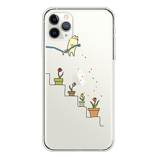 

Case For Apple iPhone 11/11 Pro/11 Pro Max/XS/XR/XS Max/8 Plus/7 Plus/6S Plus/8/7/6/6s/SE/5/5S Transparent Pattern Back Cover Gardener Cat Soft TPU