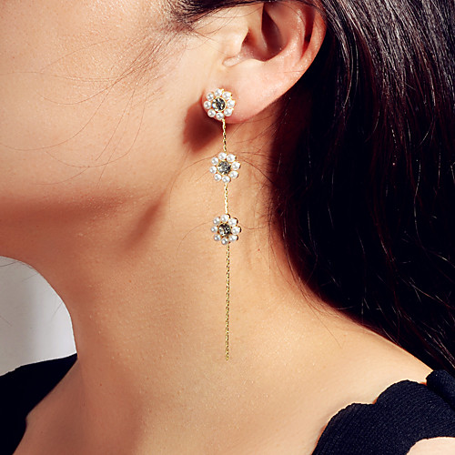

Women's Earrings Geometrical Wedding Birthday Basic Baroque Trendy Sweet Cool Earrings Jewelry Gold For Party Evening Engagement Birthday Beach Promise 1 Pair