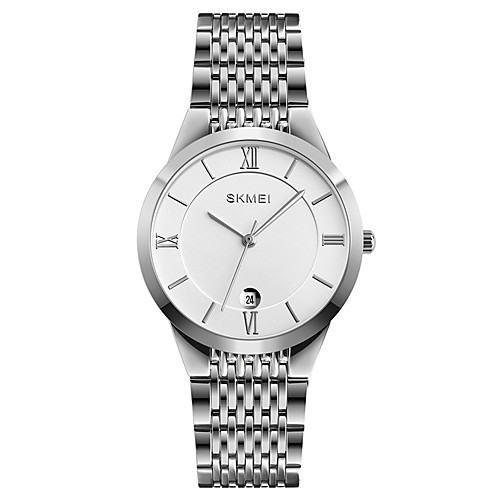 

SKMEI Ladies Quartz Watches Classic Casual Silver Stainless Steel Chinese Quartz Silver Black Water Resistant / Waterproof Calendar / date / day New Design 30 m 1 pc Analog One Year Battery Life
