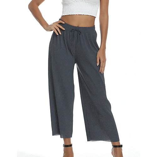 

Women's Basic Loose Chinos Pants - Solid Colored Light Brown Black Blue S / M / L