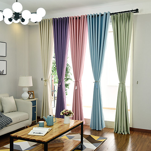 

Two Panel Children's Room Living Room Bedroom Dining Room Embroidered Curtain