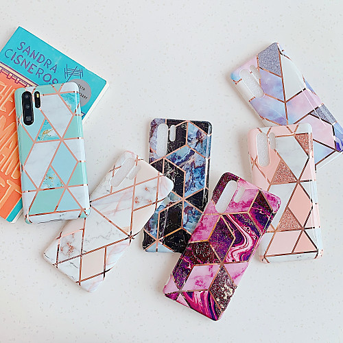 

Case For Huawei Huawei p40 / Huawei P40 Pro / Huawei P20 lite Pattern splicing marble plating process TPU material ring bracket smooth beautiful mobile phone case