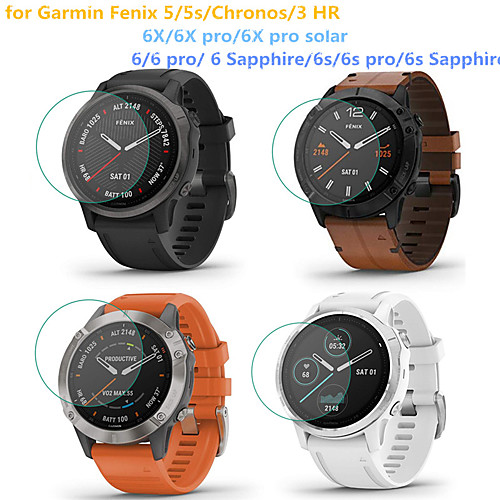

2 PCS Screen Protector for Garmin Fenix 6/6 pro/6 Sapphire/6s/6s pro/6s Sapphire/6x/6X Pro/6x Solar/Chronos/5/5s/3 HR Tempered Glass Transparent High Definition (HD) Scratch Proof/9H Hardness
