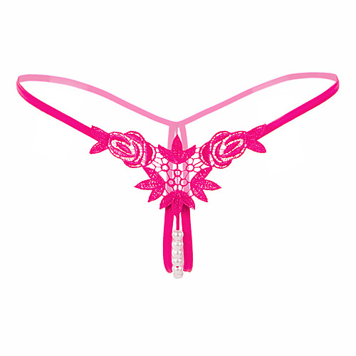 

Women's Lace / Cut Out / Bow G-strings & Thongs Panties - Normal Low Waist Blushing Pink Fuchsia Red One-Size