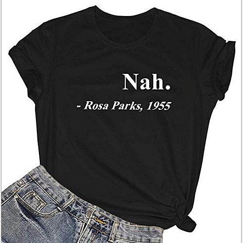 

Women's Letter T-shirt Daily Black / Red