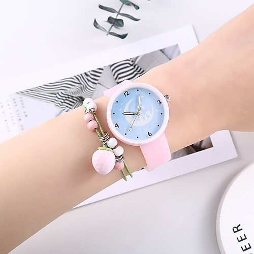 

Women's Quartz Watches New Arrival Fashion Blue Pink Silicone Chinese Quartz Blue Blushing Pink Creative New Design Noctilucent 2 Piece Analog One Year Battery Life