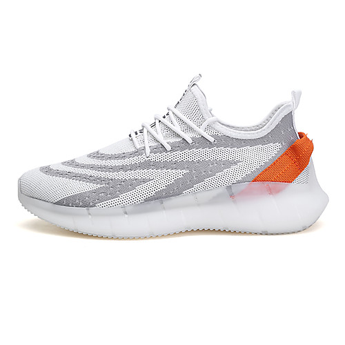 

Men's Fall Daily Outdoor Trainers / Athletic Shoes Running Shoes / Walking Shoes Tissage Volant Breathable Non-slipping Shock Absorbing White / Black / Khaki