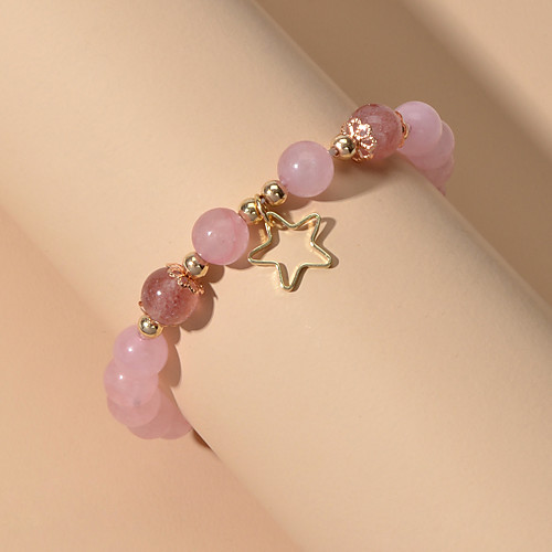 

Women's Pink Bracelet Beads Fashion Birthday Natural Baroque Sweet Fashion French Acrylic Bracelet Jewelry Blushing Pink For Party Evening Prom Date Birthday Beach