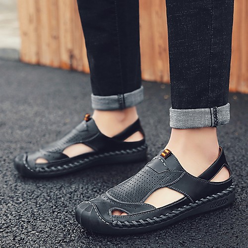 

Men's Summer Outdoor Sandals PU Non-slipping Light Brown / Dark Brown / Black