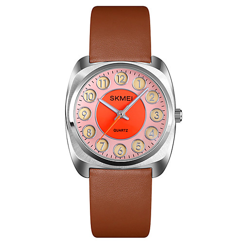 

SKMEI Ladies Quartz Watches Minimalist Fashion Black Orange Genuine Leather Japanese Quartz Purple Orange Blue Water Resistant / Waterproof Luminous Shock Resistant 30 m 1 pc Analog One Year Battery